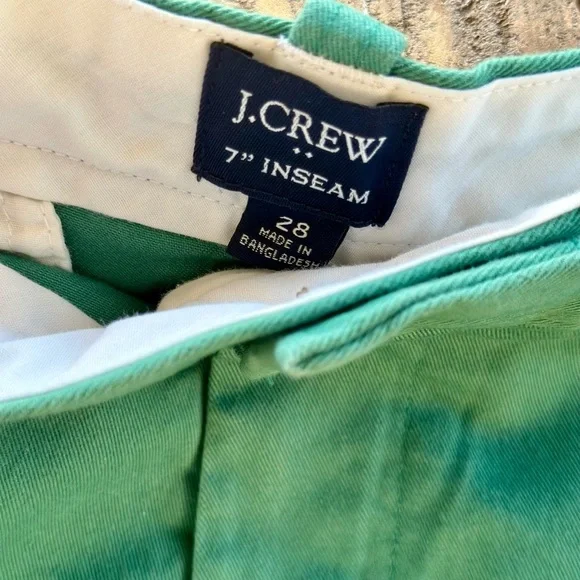J. Crew Green Female 7” Flat Front Shorts - Picture 3 of 7